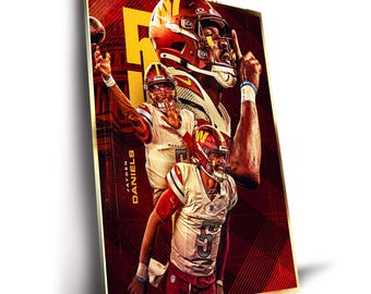 Jayden Daniels Washington Commanders NFL Poster Football Sports Canvas Art Print