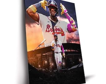Ronald Acuna Jr. Atlanta Braves MLB Poster Baseball Sports Canvas Art Print