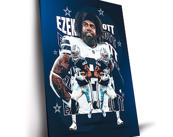Ezekiel Elliott Dallas Cowboys NFL Poster Football Sport Leinwanddruck
