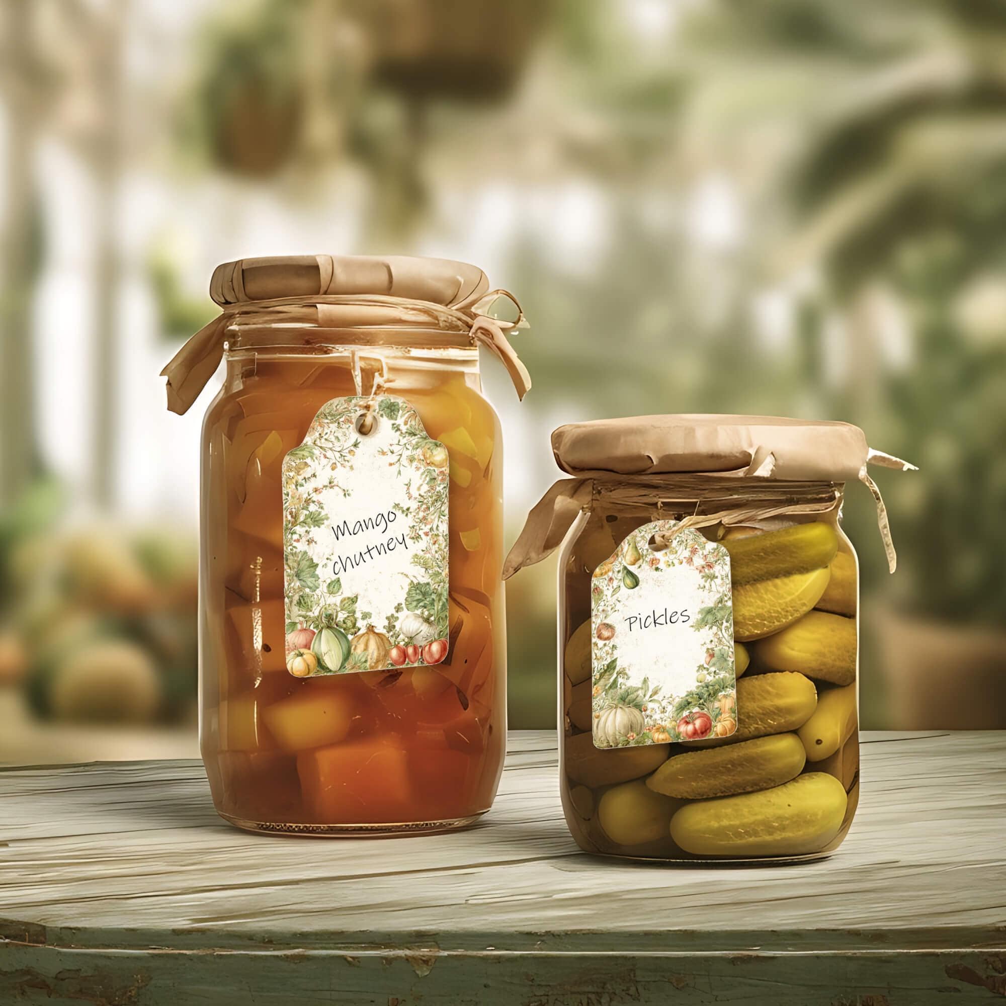 Vegetable Canning Hang Tags Printable · Vintage Botanical Pantry Jar ...