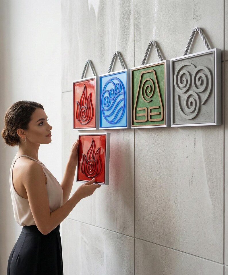 Elemental Frame Four Elements Symbol STL File : Elemental Fantasy Inspired | 3D ...