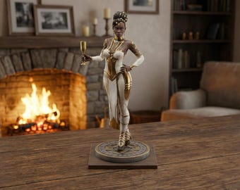 Elegant Noble Woman STL File : Stylized Fantasy Figure  | 3D Printable Statue (Digital Download)