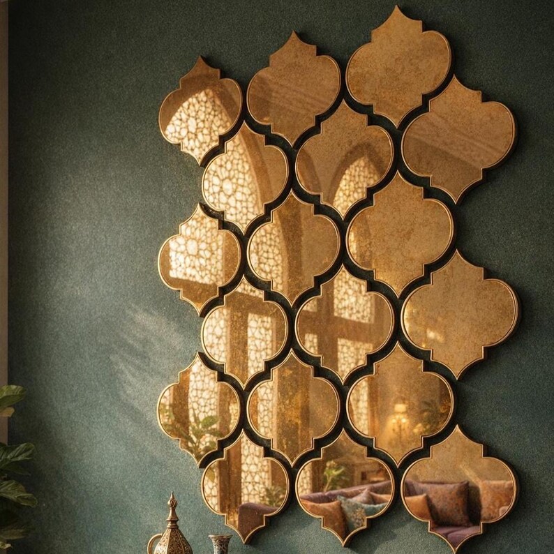 Moroccan Quatrefoil Mirror Wall Decals Set: Peel and Stick Decorative ...