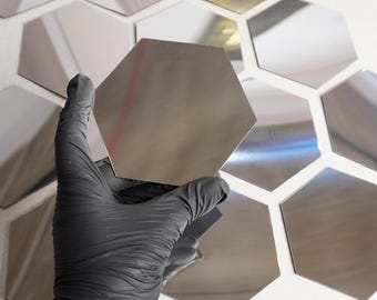 Lustrzana sztuka ścienna w kształcie sześciokąta: samoprzylepne panele o strukturze plastra miodu do błyszczących dekoracji DIY