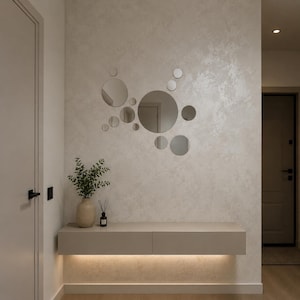 Round Bubble Mirror: Self-Adhesive Wall Art for Modern Accent Wall Decor