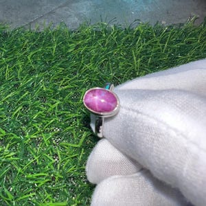 Natural Star Ruby Ring in 925 silver  – 3.10 Grams 7 x 10 mm Gemstone | Handmade Jewellery