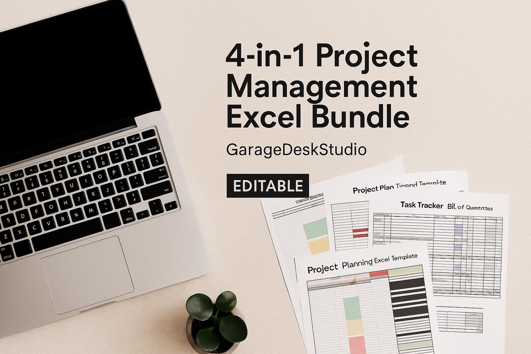 Project Management Excel Bundle (4-in-1) | Vendor Matrix, Task Tracker ...