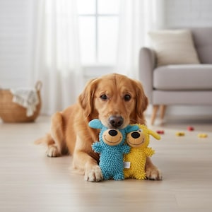 Squeaky Plush Dog Toy, Puppy Teething Toy, Anxiety Sleep Aid, Durable Chew Toy, Golden Retriever Gift, Corgi Supplies, Pet Birthday Present