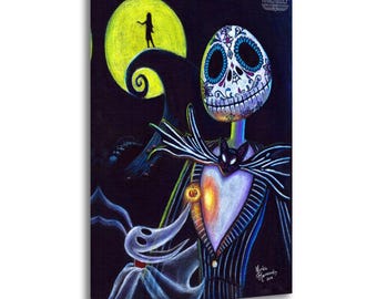 Póster de Halloween antes de Navidad, pintura en lienzo, arte de pared, impresión, decoración de paredes de sala de estar, pósteres para el hogar