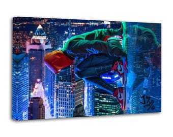 Reprint For Miles Morales the SpiderVerse Painting On Canvas Wall Art Poster Picture Print Living Room Walls Decor Home Posters