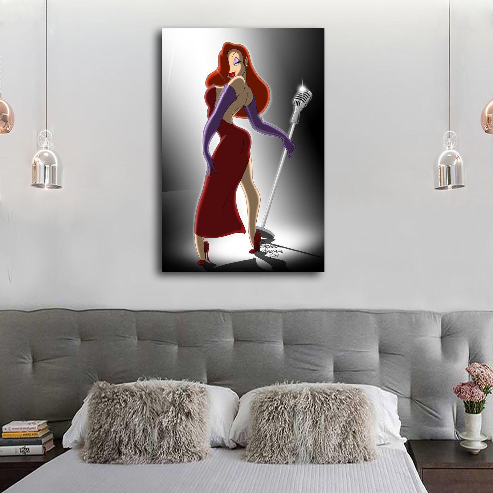 Jessica Rabbit Canvas Art Print • Living Room Decor - Etsy