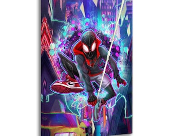 Miles Morales Spider-Verse - Pintura en lienzo, póster de pared, impresión, decoración de paredes para sala de estar, pósteres para el hogar