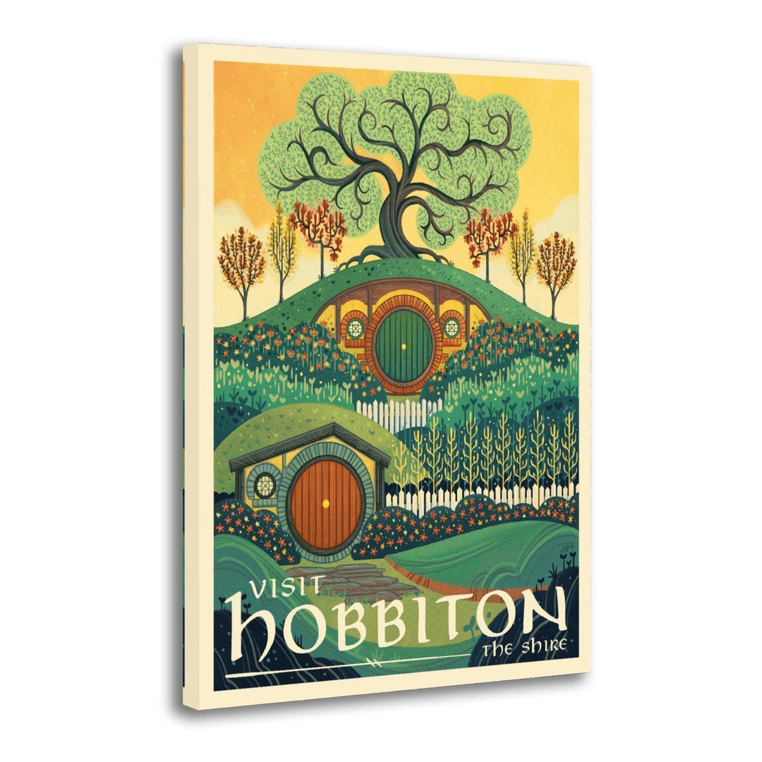 Hobbiton Vintage Travel Poster, Lord of the Rings Art Print - Etsy