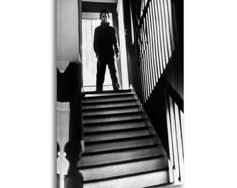 Michael Myers: En las escaleras 2: Película de terror de Halloween, pintura sobre lienzo, póster de arte de pared, impresión de imagen, decoración de paredes de sala de estar, pósteres para el hogar