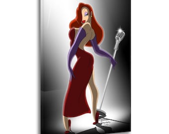 Jessica Rabbit Música · Cantantes · Combinación de bandas Pintura sobre lienzo Arte de pared Póster Imagen Impresión Decoración de paredes de sala de estar Pósteres para el hogar
