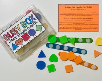 Color Shape Match Busy Box | Visual Discrimination & Early Math Kit