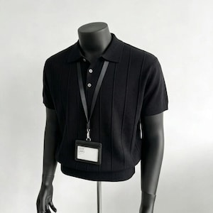 Camisa polo masculina de malha com manga curta / Preta / Branca / Café / Damasco