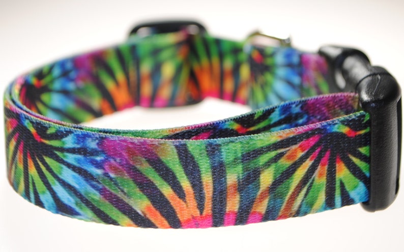 Tie-Dye 1 Wide Adjustable Dog Collar image 4