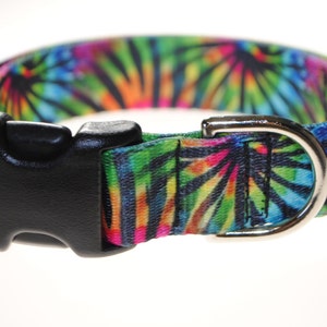 Tie-Dye 1 Wide Adjustable Dog Collar image 2