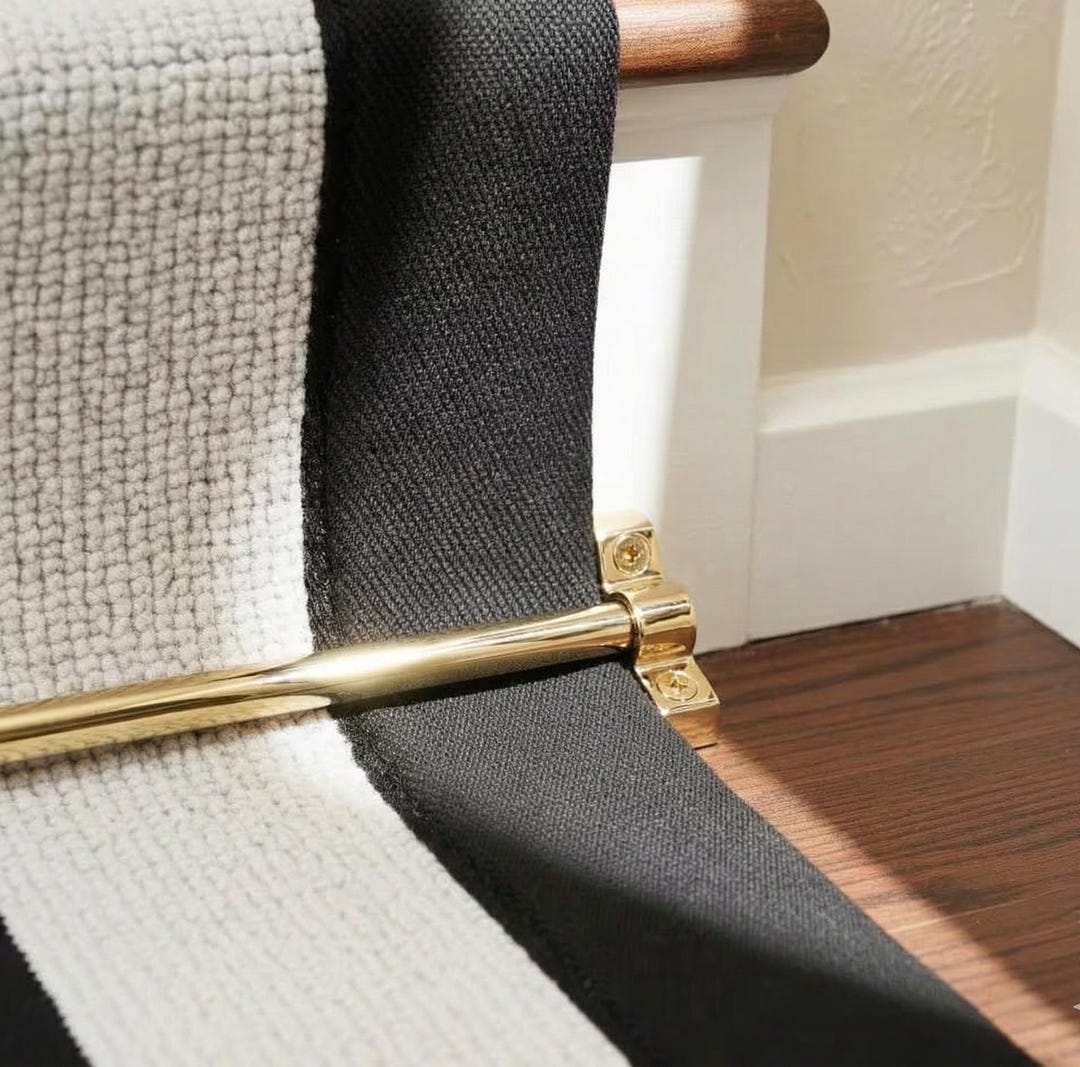 Stair Rods Set BRASS Polished Unlacqured Stair Rods, Carpet Runner Hardware Set. - Etsy
