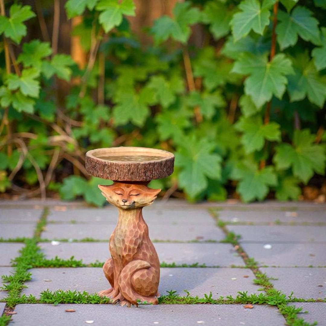 Rustic Fox Bird Bath, Whimsical Garden Decor Etsy — free download