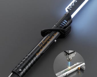 Personalized Metal Darksaber Xenopixel Lightsaber, Custom Engraved Hilt, Infinite Color, Bluetooth App