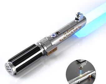 Sabre laser laser personnalisé en métal, sabre laser de duel lourd RVB, poignée gravée personnalisée, cadeau pour enfants et adultes