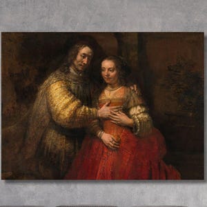 The Jewish Bride Canvas Wall Art Design | Rembrandt Harmenszoon Poster Print Decor for Home & Office I POSTER or CANVAS READY to Hang