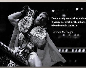 Conor McGregor Canvas Print, UFC Fighter Poster, Black and White Sports Wall Art, MMA Champion Man Cave Decor Gift