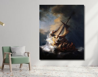 レンブラント - ガリラヤ湖の嵐 (1633) - 古典絵画 - 写真ポスター