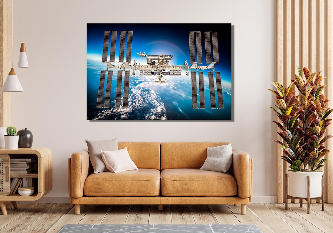 International Space Station Canvas Wall Art, NASA Poster Print, Outer ...