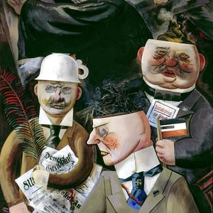 The Pillars of Society by George Grosz Canvas Wall Art, Modernist Political Poster Print, Expressionism Home Decor