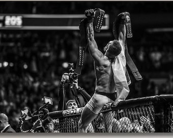 Conor McGregor Canvas Print, UFC Fighter Poster, Black and White Sports Wall Art, MMA Champion Man Cave Decor Gift