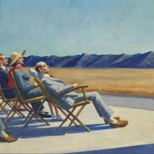 Edward Hopper, Persone al sole, stampa su tela, realismo americano di metà secolo
