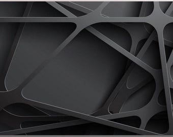 Abstract 3D Canvas Wall Art | Modern Black and Gray Extra Large Print | Contemporary Minimalist Wall Decor
