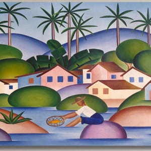An Anger by Tarsila do Amaral Canvas Wall Art, Brazilian Modernism Poster Print, Abstract Emotional Painting for Home & Office Decor