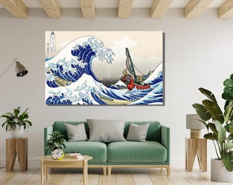 The Great Wave off Kanagawa by Katsushika Hokusai Canvas Wall Art Design,Poster Print Decor for Home & Office,POSTER or CANVAS READY to Hang