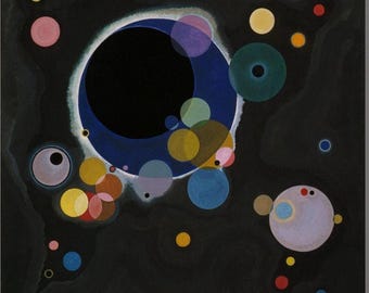 Wassily Kandinsky Canvas Poster,Several Circles Solomon R.G Print Wall Art Design,Expressionism Decor for Home & Office,CANVAS READY to Hang