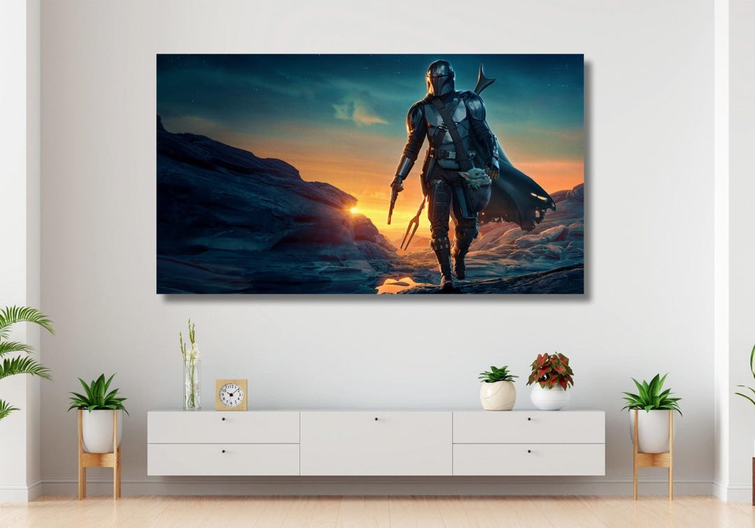 Star Wars Canvas Poster,mandalorian Print Wall Art Design | Poster ...