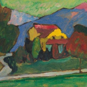 Gabriele Münter Das Gelbe Haus Leinwand, Deutsche Expressionismus Landschaft, Blauer Reiter Kunstdruck