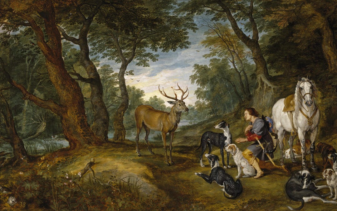 The Miracle of Saint Hubert by Jan Brueghel the Elder Canvas Wall Art ...