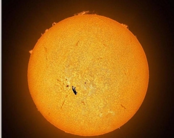 Andrew McCarthy The Fall of Icarus Canvas Art, Skydiver Silhouette Against Sun Astrophotography Print