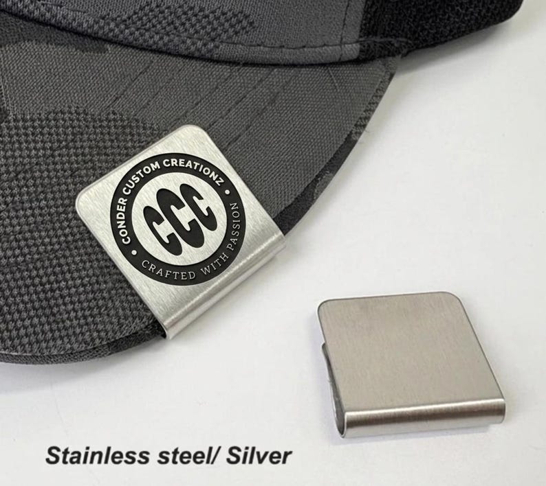 10 Pack Stainless Steel Hat Brim Clips – Laser Engravable – Black ...