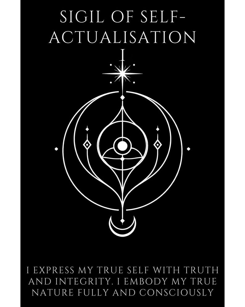 Text Sigil Self-actualisation Sigil | Becoming Your Authentic Self | Inner ...
