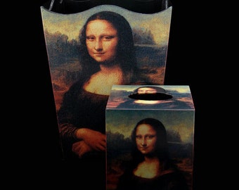 SET Wastebasket and Tissue Box Cover - Mona Lisa