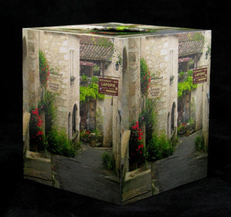 SET Wastebasket and Tissue Box Cover Quiet Lane in St. Cirq Etsy