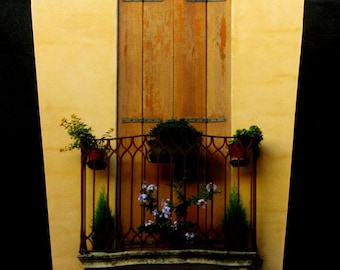 Wastebasket - Brown Window, Shutters and Balcony in Vicenza Italy