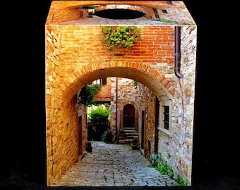 Tissue Box Cover Arch and Lane in Tuscany