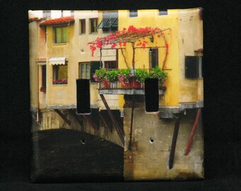 Double Switchplate Cover - Ponte Vecchio Balcony and Ivy