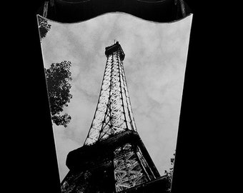 Wastebasket - The Eiffel Tower at Dusk in Black and White